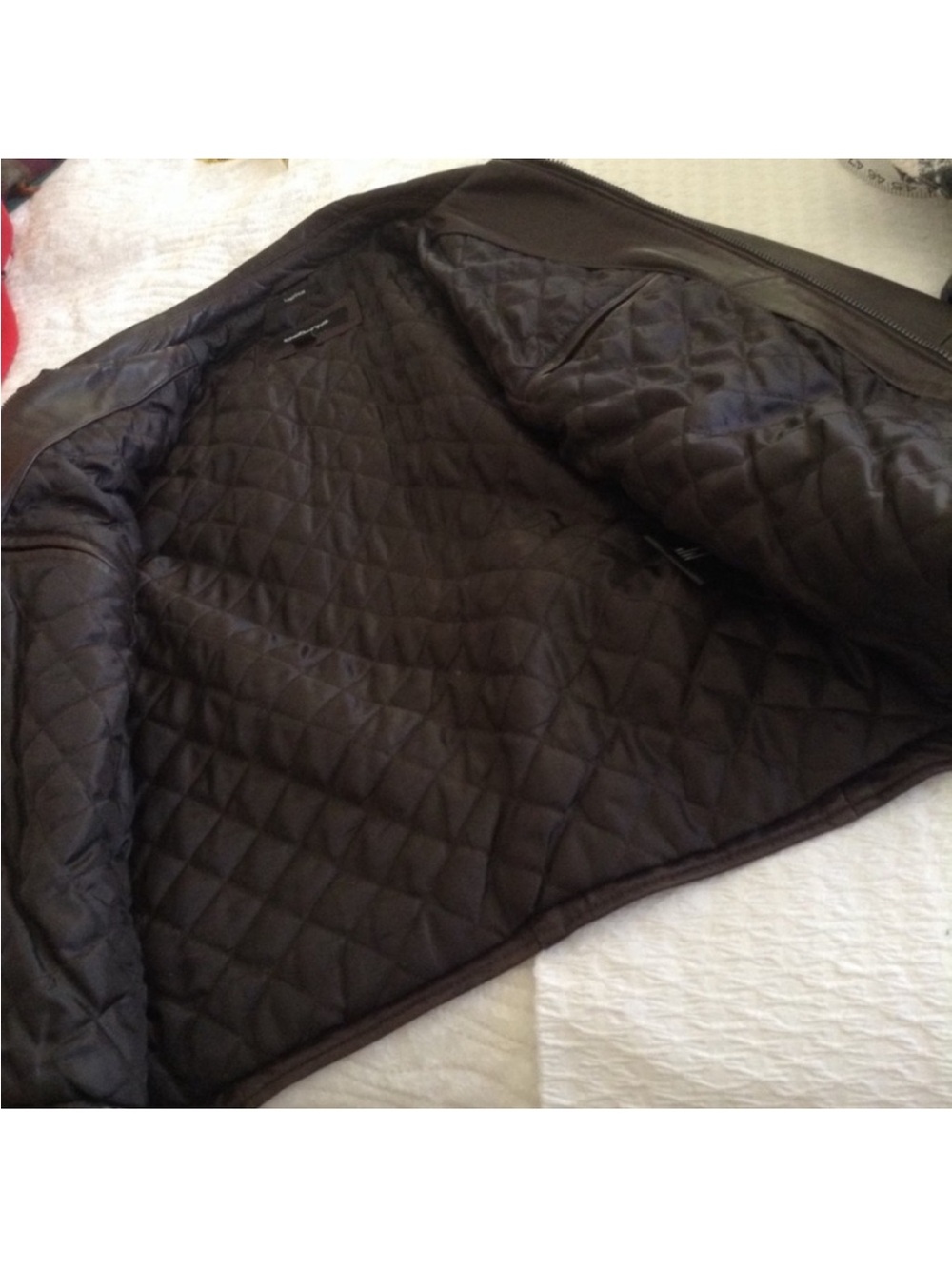 Claiborne Dark Brown Lambskin Leather Zip Bomber Jacket - Picture 3 of 13